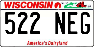 WI license plate 522NEG