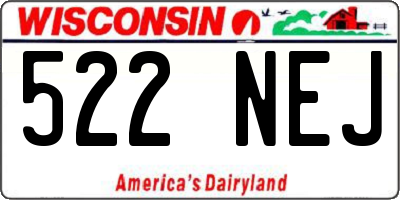 WI license plate 522NEJ