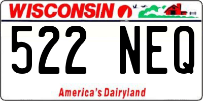 WI license plate 522NEQ