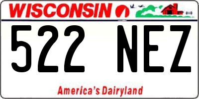 WI license plate 522NEZ