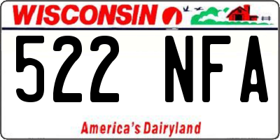 WI license plate 522NFA