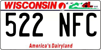 WI license plate 522NFC