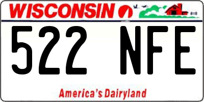 WI license plate 522NFE