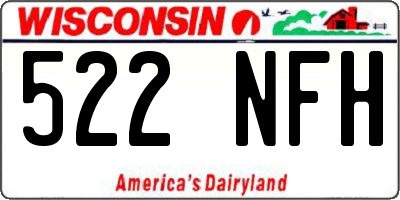 WI license plate 522NFH
