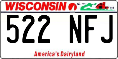 WI license plate 522NFJ