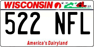 WI license plate 522NFL