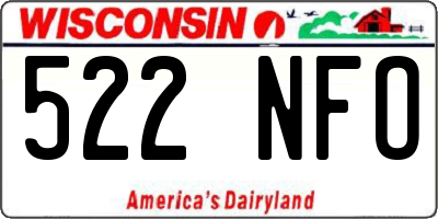 WI license plate 522NFO