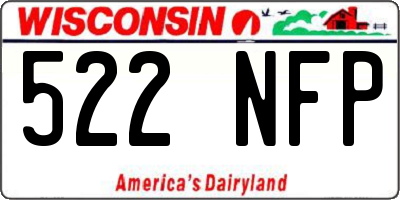 WI license plate 522NFP