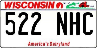 WI license plate 522NHC