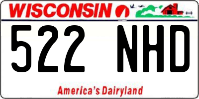 WI license plate 522NHD