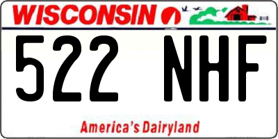 WI license plate 522NHF