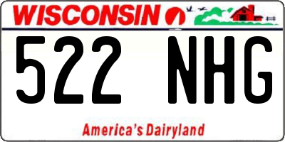 WI license plate 522NHG