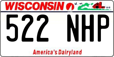 WI license plate 522NHP