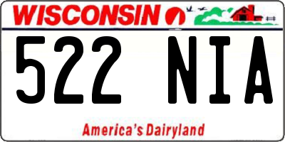 WI license plate 522NIA