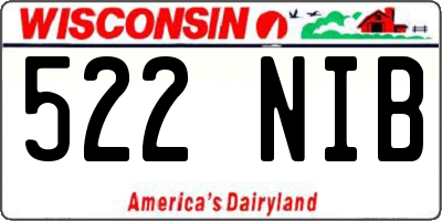 WI license plate 522NIB