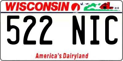WI license plate 522NIC
