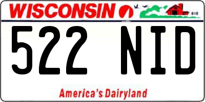 WI license plate 522NID