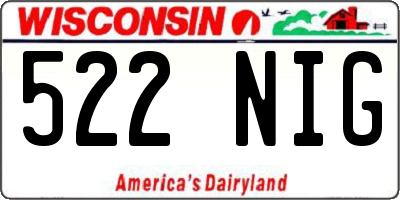 WI license plate 522NIG