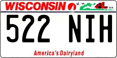 WI license plate 522NIH