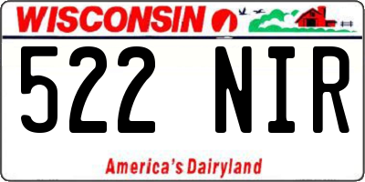 WI license plate 522NIR