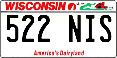 WI license plate 522NIS