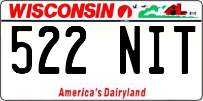 WI license plate 522NIT