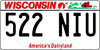 WI license plate 522NIU