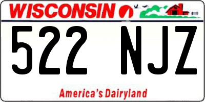 WI license plate 522NJZ