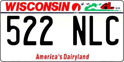 WI license plate 522NLC