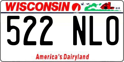 WI license plate 522NLO