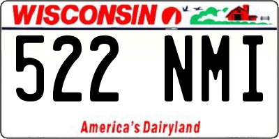 WI license plate 522NMI