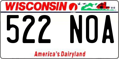 WI license plate 522NOA