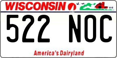 WI license plate 522NOC