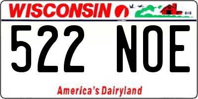 WI license plate 522NOE