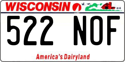 WI license plate 522NOF