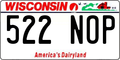 WI license plate 522NOP