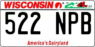WI license plate 522NPB