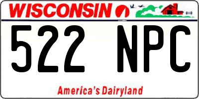 WI license plate 522NPC