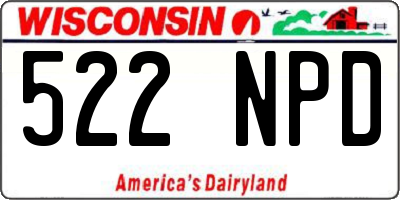 WI license plate 522NPD