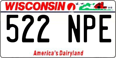 WI license plate 522NPE