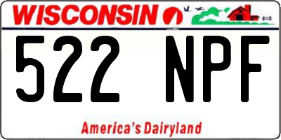 WI license plate 522NPF