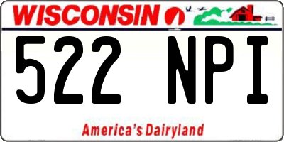 WI license plate 522NPI