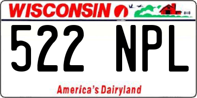 WI license plate 522NPL
