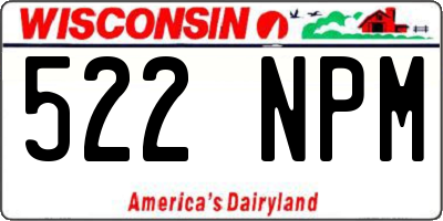 WI license plate 522NPM