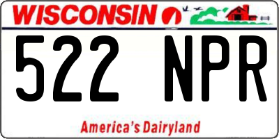 WI license plate 522NPR