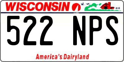 WI license plate 522NPS