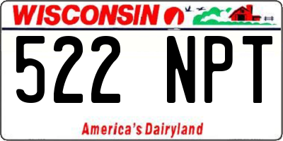 WI license plate 522NPT