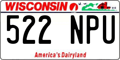 WI license plate 522NPU