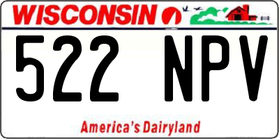 WI license plate 522NPV