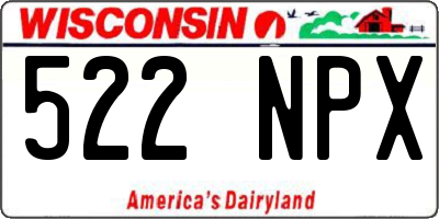WI license plate 522NPX